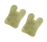 MOTHNUR 2 Pièces Planche de Massage Gua Sha Jade Naturel Outil de Massage Facial et Corporel avec Bords Lisses Résistant et Selon Thérapeutiques et Soins Peau