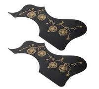 MOTHNUR 2 Pièces Plaque de Protection Adhésive Guitare Acoustique Couverture Anti-rayure Noire Accessoire pour Guitare Folk et Basse Facile à Poser et Retirer sans Résidu