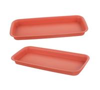 MOTHNUR 2 pièces Plateau de Récupération Eau Rectangulaire Plastique pour Pots de Fleur Lot de Soucoupes Anti-Fuite Durables pour Jardinières Intérieur et