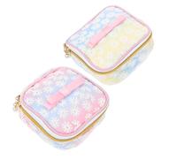 MOTHNUR 2 Pièces Pochons de Rangement Maille Brodée Lot de Portable pour Serviettes Hygiéniques et Accessoires et Couleurs Aléatoires Couleur Aléatoire