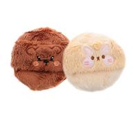MOTHNUR 2 Pièces Puff Houpette Peluche Longue et Douce Design Cartoon Mignon Applicateur pour Blush