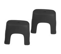 MOTHNUR 2 pièces Tabouret Salle Bain Stable et Antidérapant Escabeau Plastique Multiusage pour Adultes Petit Banc pour Changer Chaussures et Toilette Noir
