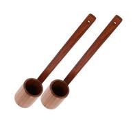 MOTHNUR 2 Pièces Wooden Wine Dipper Spoon Long Handle Ladle Flat Bottom Multipurpose Measuring Scoop For Wine Beer Vinegar Oil