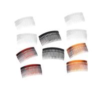 MOTHNUR 20 Pièces Lot de Peignes à Cheveux Insérables Plastique Peignes à Frange Colorés Noir Transparent Café et Rouge Accessoires Coiffure Pratiques et Couleur