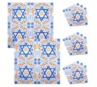 MOTHNUR 20 pièces Serviettes Jetables Hanukkah Lot de Serviettes Papier Absorbantes et Résistantes Décor Étoile de David pour Fêtes et Célébrations Festives