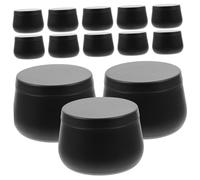 MOTHNUR 24 pièces Boîte Étain Ronde avec Couvercle Lot pour Rangement Bougies Bonbons et Thé Boîte Petite Solide Noire Hermétique Polyvalente