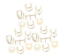 MOTHNUR 24pièces Boucles Oreilles à Clip Dorées Pour Cartilage Oreille Manchettes Non Perçantes Bijoux Décoratifs