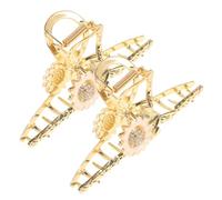 MOTHNUR 2pièces Pince à Cheveux Fleur Tournesol Métallique Clips Nonslip Accessoires De Coiffure Élégants