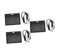 MOTHNUR 3 ensembles Protection Étui Porte Badge Horizontal Noir Étanche avec Lanière Lot pour Cartes Didentification Cartes de Travail