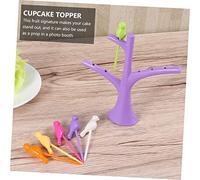 MOTHNUR 3 ensembles Support Arbre à Fruits Plastique avec Cure Dents Oiseaux Colorés Lot pour Apéritif Desserts Sandwiches et Décoration Festive