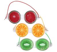 MOTHNUR 3 pièces Masques Yeux Gel Rafraîchissants pour Fatigue Oculaire Froid Chaud PVC Masque Relaxant Anti-poches et Ombres Détente Maison 3pcs Pastèque Citron Kiwi
