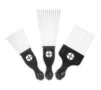 MOTHNUR 3 pièces Peigne Afro Métal Double Face Acier Inoxydable Peigne Lifting Large Dents Outil Coiffure Doux pour Cheveux Bouclés et Crépus Accessoire Pratique pour Homme et Femme