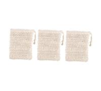 MOTHNUR 3 pièces Pochette de Naturel Ramie Sac de Bain avec Cordon de Serrage Exfoliant et Durable pour Voyage