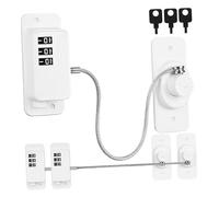 MOTHNUR 3 pièces Verrouillage Fenêtre Blanc sans Perçage Serrure à Code pour Réfrigérateur Congélateur Tiroir et Armoire Sécurité Garçon Fille avec Câble Acier
