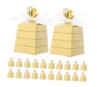 MOTHNUR 30 pièces Boîtes à Bonbons Papier Forme Ruche Boîtes Cadeaux Fête Anniversaire et Mariage Écologiques Carton Recyclable DIY Décorations Abeille pour Baptême et Shower