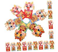 MOTHNUR 36 Pièces Enveloppes Rouges Chinoises Dragon Style Carton Chanceux pour An et Festival Printemps
