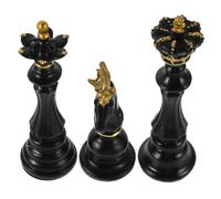 MOTHNUR 3pièces Décoration Échecs Sculptures Élégantes Ensemble Figurines Roi Et Reine pour Bureau Et Maison