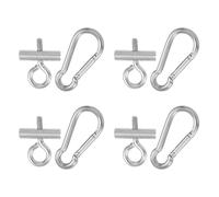 MOTHNUR 4 Ensembles Butées de Rail pour Auvent Acier Inoxydable avec Mousquetons à Ressort Kit Blocage Léger pour Fixation Store Extérieur Accessoires Compatibles Camping-Car Caravane et