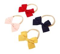 MOTHNUR 4 pièces Bandeaux Garçon Fille Filles Tissu Doux sans Marques Nœuds Élégants et Confortables pour Nourrissons et Tout Petits Accessoires Cheveux Boho pour Usage et Occasions