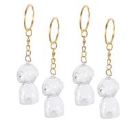 MOTHNUR 4 Pièces Boîte de Souvenirs de Poils d'animals Pendentif de Trousseau Porte-clés pour Animaux de Compagnie Porte-clés Chiot Transparent