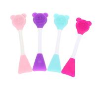 MOTHNUR 4 pièces Brosse Visage Double Embout Silicone Outil Nettoyant Pores Obstrués Applicateur Masque Facial pour Différents Types de Peau Pinceaux Beauté Multifonctions pour Soin