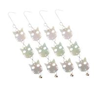 MOTHNUR 4 pièces Disque Réfléchissant Double Face Tête de Chat avec Cloches Dispositif Extérieur Anti-Oiseaux pour Éloigner Pigeons et Picidés Kit de Dissuasion Suspendu pour Jardin et