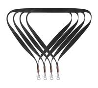 MOTHNUR 4 Pièces Lanières Tour de Cou Polyester avec Clip Métallique Sécurisé Porte-badge pour Cartes Identité Badges Scolaires et Cartes Accès Lot de Noir