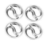 MOTHNUR 4 pièces Lot de Assiettes Ronde Acier Inoxydable Compartiments Plats Multi Usage pour Sauces et Condiments Résistantes et Faciles à Nettoyer Adaptées pour Maison Pique et
