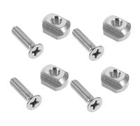 MOTHNUR 4 pièces Lot de Écrous T Coulissants Acier Inoxydable et Laiton pour Fixation Hydrofoil Montage Sécurisé pour Planche de Surf et Accessoires Nautiques