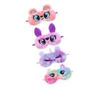 MOTHNUR 4 pièces Masque de Sommeil Garçon Fille Carton Peluche Cache-yeux Chat Licorne Ours Coloré Cache-oeil Doux et Occultant pour Voyage et Sommeil Paisible