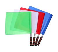 MOTHNUR 4 Pièces Referee Flags With Sponge Handle For Soccer Volleyball Track Events Stainless Steel Lightweight Signal Flags With Sweat Absorbing Grip High Visibility Sports Officials