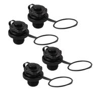 MOTHNUR 4pièces Valve Boston Buse à Vis Octogonale pour Bateau Gonflable Embout pour Kayak Annexe Radeau Matelas Pneumatique Noir