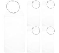 MOTHNUR 5 ensembles Porte-badge Transparent avec Support PVC et Anneau Acier Inoxydable Étanche et Compact pour Cartes Identité Cartes Bancaires et Badges Professionnels
