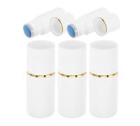 MOTHNUR 5 Pièces Flacon Parfum Rechargeable avec Bouchon Blanc et Détail Doré Bouteille Vide avec Applicateur Éponge Non Tissé Réservoir Rechargeable pour Huiles Essentielles Lotion