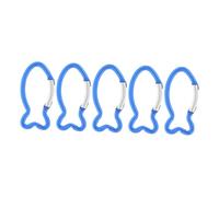 MOTHNUR 5 pièces Lot de Mousquetons Petits Aluminium Forme Poisson Clips Sécurisés pour Escalade Camping et Randonnée Plein Air