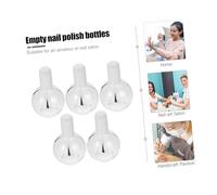 MOTHNUR 5 pièces Lot Flacons Vernis à Ongles Vides Verre Transparent avec Pinceau et Bouchon Blanc Rechargeables Petits Flacons Portables pour Gel et Nail Art Usage Maison et Salon