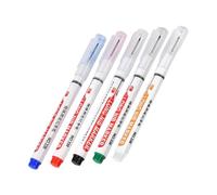 MOTHNUR 5 Pièces Marqueur Bois à Pointe Longue Stylo Peinture Indélébile Imperméable Crayon Marquage Multi Usage pour Menuiserie et Construction Séchage Rapide Noir Rouge Bleu Vert Blanc