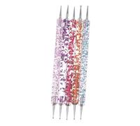 MOTHNUR 5 pièces Outils Manucure avec Stylo Pointillage Double Extrémité Pince à Décor Acrylique Colorée pour Décoration Ongles Accessoires Nail Art Pratiques pour Professionnels et