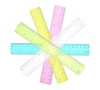 MOTHNUR 5 Pièces Règle Plastique Colorée Lot de Outils pour Dessin Bureau École Jaune Rose Blanc Bleu Vert