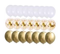 MOTHNUR 50 Pièces Ballons Latex Bleu Marine Blanc et Or avec Confettis Kit Décoratif pour Fête Anniversaire Mariage et Réunion Fournitures de Fête