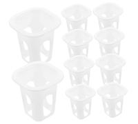 MOTHNUR 50 Pièces Paniers de Culture Hydroponique Carrés PP Pots sans Sol pour Jardinage Intérieur Drainage pour Laitue et Plantes Dintérieur Accessoires Durables pour Aérée