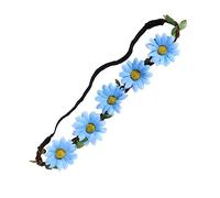 MOTHNUR 5pièces Couronne De Fleurs De Tournesol Bandeau Artificiel Boho Pour Fête à Thème Tropical Accessoires De Plage Élégants Bleu
