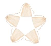 MOTHNUR 5pièces Pochette De Rangement Pour Exfoliant Lot Lin Réutilisables Avec Cordon De Serrage Pour Pour Éviter Le Gaspillage De