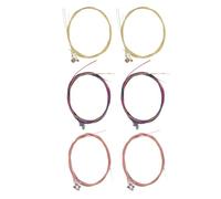 MOTHNUR 6 Ensembles Cordes de Guitare Acoustique Colorées Métal Cuivre et Laiton Ensemble pour Débutants Clair et Installation Facile Accessoires pour Guitare Folk