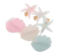 MOTHNUR 6 Pièces Accessoires Étoile de Mer pour Filles Set de Clips de Mermaid Barrette Plage Colorée pour Petites Filles