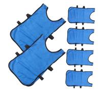 MOTHNUR 6 Pièces Chasubles Football Garçon Fille Bleu Respirant Gilets Entraînement Polyester Ventilé Vêtements Sport Unisexes pour Garçons et Filles