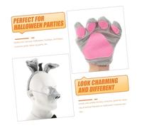 MOTHNUR 6 Pièces Costume Âne Garçon Fille avec Oreilles Queue Nez et Gants pour Fête Halloween et Déguisement Animal Garçon Fille