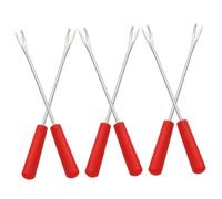 MOTHNUR 6 pièces Fourchettes Bbq Acier Inoxydable Outils Réutilisables pour Trempage Chocolat Fromage Fruits et Viande Poignées Antidérapantes pour Pique et Barbecues