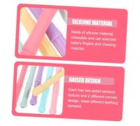 MOTHNUR 6 pièces Jouets de Dentition Garçon Fille Silicone Bâton Creux Souple pour Apaiser les Gencives Stimuler la Motricité Fine Développement Sensoriel Couleur Couleur Aléatoire