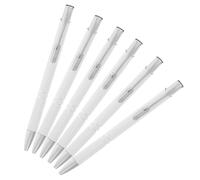 MOTHNUR 6 Pièces Lot de Stylos à Bille Rétractables Métal Argenté Design Fin et Robuste pour École Bureau et Usage Quotidien